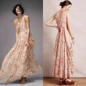 Anthropologie Varun Bahl Pink Sakura Gown